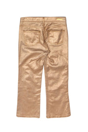Current Boutique-Pilcro and the Letterpress by Anthropologie - Rose Gold Shimmer High-Rise Flare Jeans Sz 26