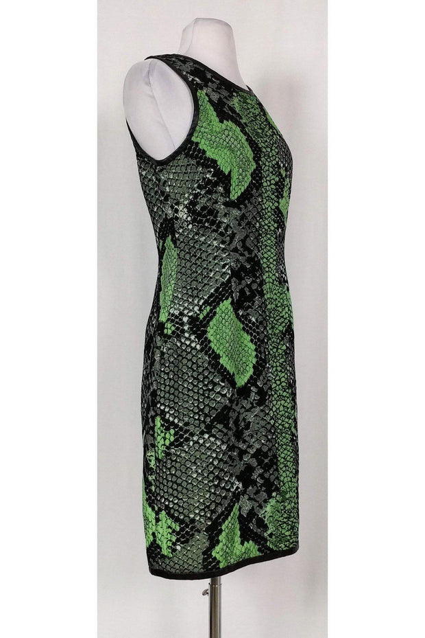 Current Boutique-Pink Tartan - Green & Black Snakeskin Print Dress Sz 4