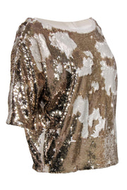 Current Boutique-Pinko - Gold Two-Way Sequined Slouchy Top Sz 4