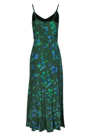 Current Boutique-Plenty by Tracy Reese - Green Floral Maxi Slip Dress w/ Cutouts Sz M
