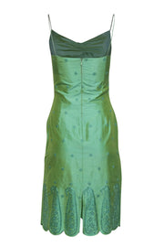 Current Boutique-Plenty by Tracy Reese - Light Green Silk Shimmer Dress w/ Eyelet Design Sz XS
