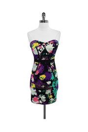 Current Boutique-Plenty by Tracy Reese - Multicolor Print Cotton Strapless Dress Sz 2