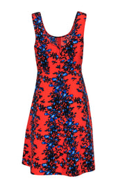 Current Boutique-Plenty by Tracy Reese - Orange & Blue Floral A-Line Dress Sz 2