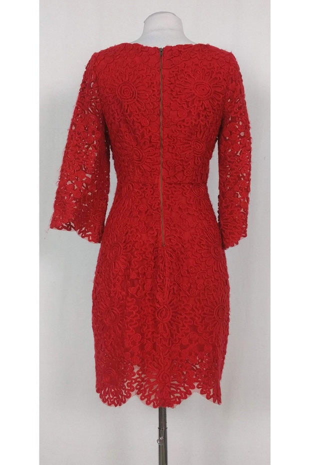 Current Boutique-Plenty by Tracy Reese - Red Embroidered Dress Sz 0