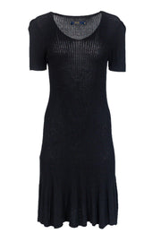 Current Boutique-Polo Ralph Lauren - Black Ribbed Knit Midi Dress Sz M