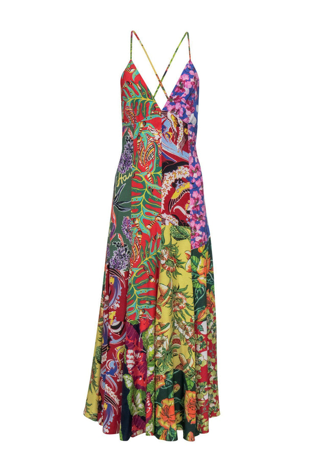 Current Boutique-Polo Ralph Lauren - Multicolored Multi-Printed Sleeveless Silk Maxi Dress Sz 10