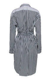 Current Boutique-Polo Ralph Lauren - White & Black Striped Belted Shirtdress Sz 14