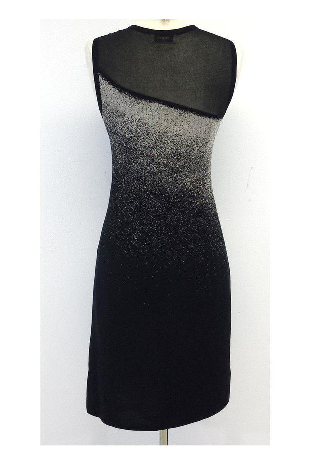 Current Boutique-Ports 1961 - Black & Silver Metallic Knit Sleeveless Dress Sz XS