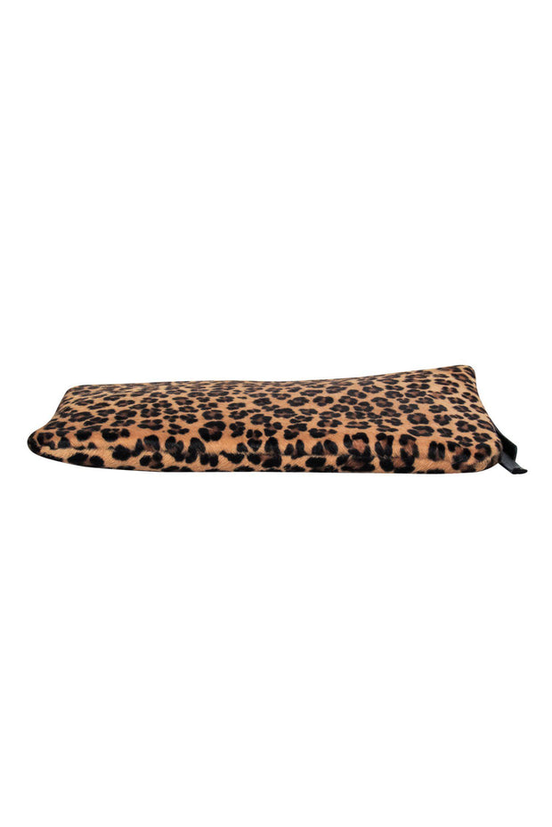 Current Boutique-Posse - Tan Leopard Print Calf Hair Clutch