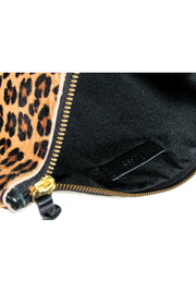 Current Boutique-Posse - Tan Leopard Print Calf Hair Clutch