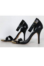 Current Boutique-Pour La Victoire - Black Leather Ankle Strap Pumps Sz 8.5