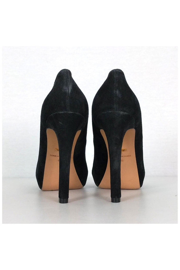 Current Boutique-Pour La Victoire - Black Suede Platform Heels Sz 10