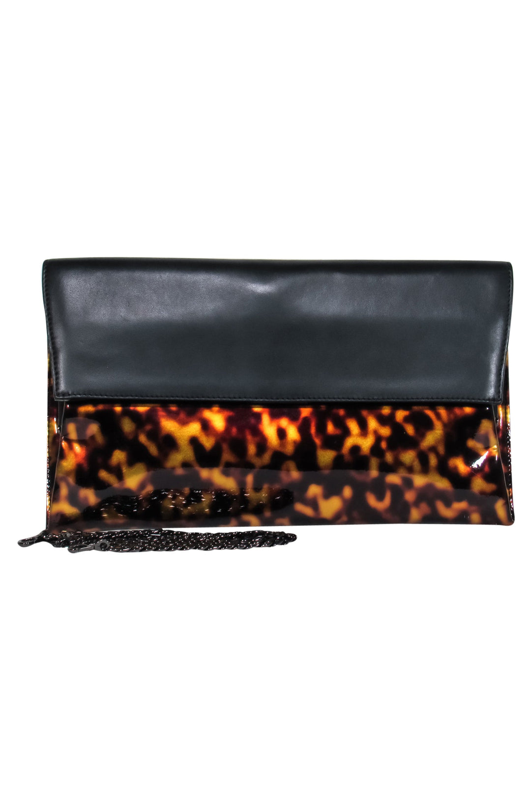 Pour La Victoire Leather Tortoise Shell Print Envelope Purse Current Boutique