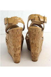 Current Boutique-Pour La Victoire - Nude Patent Leather Sandal Wedges Sz 8