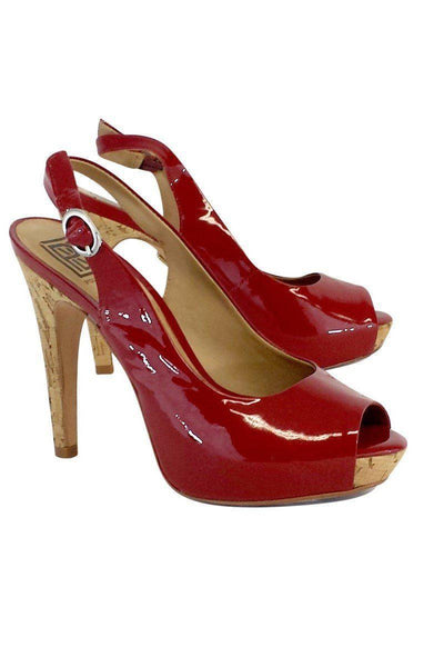 Current Boutique-Pour La Victoire - Red Patent Slingback Cork Heels Sz 6