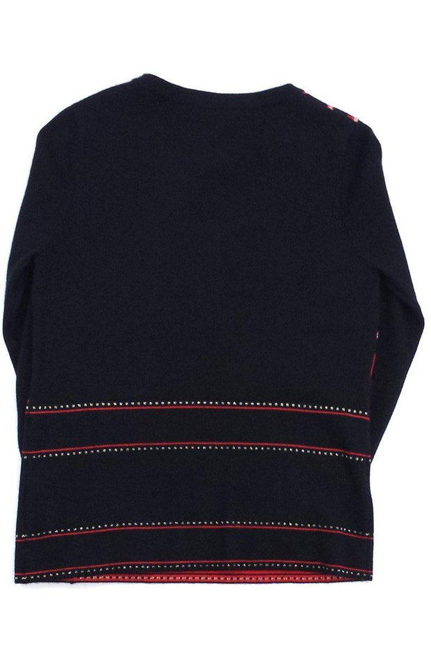 Current Boutique-Prabal Gurung - Black Red & Gold Wool Sweater Sz M