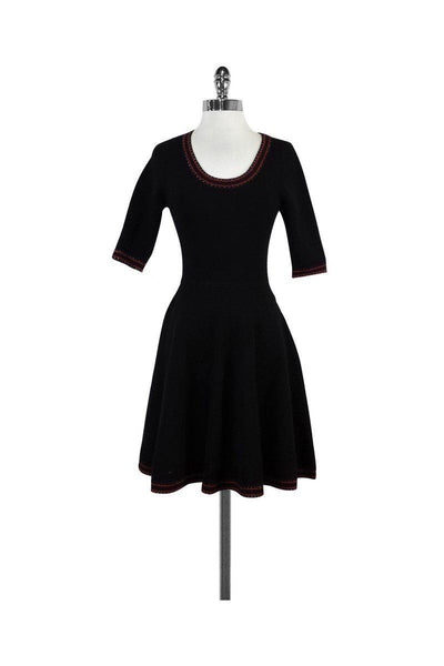 Current Boutique-Prabal Gurung - Black Wool Fit & Flare Dress Sz XS