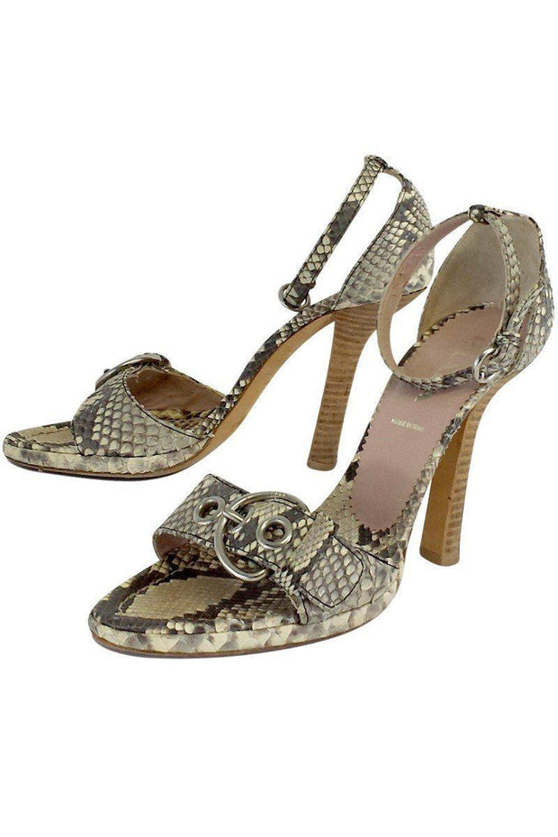 Michael Kors Gray Leather Snakeskin Heels Pumps Size 5 1/2 | eBay