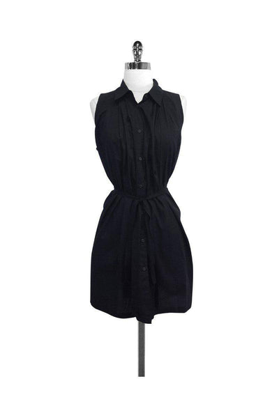 Current Boutique-Prada - Black Cotton Sleeveless Shirt Dress Sz 10