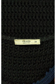 Current Boutique-Prada - Black Crochet Dress w/ Embellished Neckline Sz 8