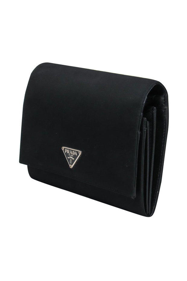Current Boutique-Prada - Black Fold-Over Nylon Wallet
