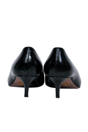 Current Boutique-Prada - Black Glossy Pointed Toe Kitten Heels Sz 9.5