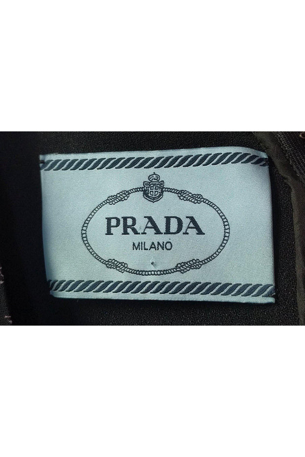 Current Boutique-Prada - Black, Grey & Lavender Floral Dress Sz 2