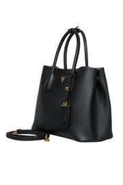 Current Boutique-Prada - Black Pebbled Leather Convertible Satchel