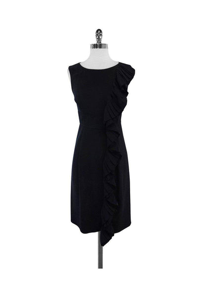Current Boutique-Prada - Black Silk Sleeveless Pleated Dress Sz 4