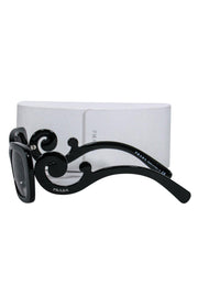 Current Boutique-Prada - Black Square Sunglasses w/ Scrolled Accents
