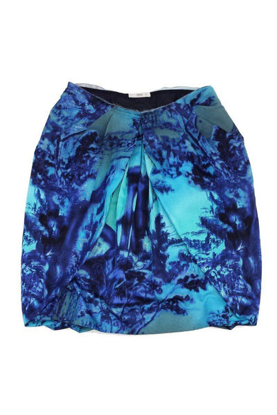 Current Boutique-Prada - Blue Print Wrap Pedal Skirt Sz 10