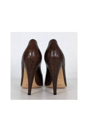 Current Boutique-Prada - Brown Embossed Pointed Pumps Sz 7.5