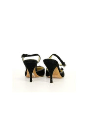 Current Boutique-Prada - Dark Teal Embroidered Heels Sz 8.5