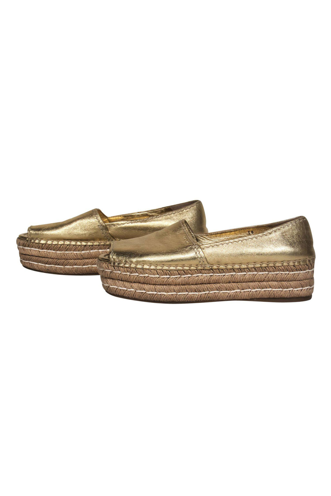 Prada peep retailer toe espadrilles