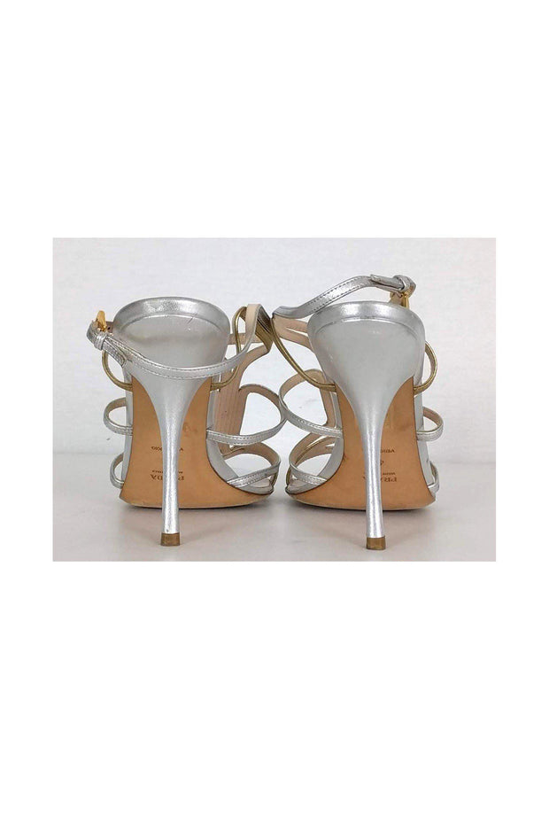 Current Boutique-Prada - Gold & Silver Strappy Pumps Sz 11