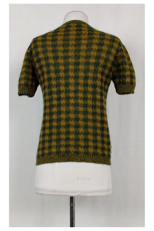 Current Boutique-Prada - Green & Mustard Plaid Knit Top Sz 4