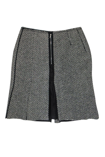 Current Boutique-Prada - Grey Heathered Pencil Skirt w/ Front Zipper Sz 6