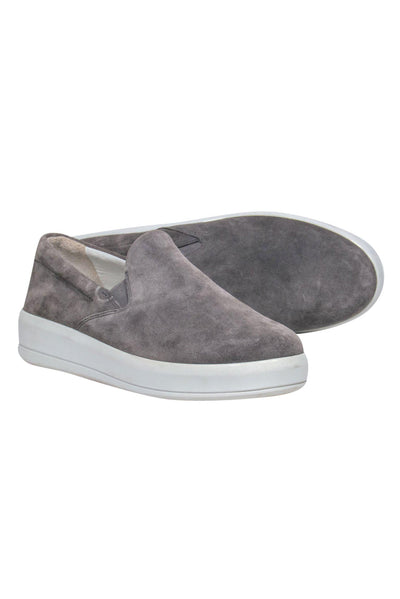 Current Boutique-Prada - Grey Suede Slip On Sneakers Sz 10.5
