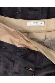 Current Boutique-Prada - Grey & Tan Silk Skirt Sz 4