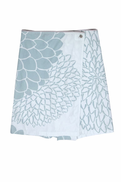 Current Boutique-Prada - Ivory & Sage Floral Print Wrap Skirt Sz 10