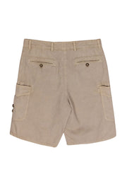 Current Boutique-Prada - Khaki Cotton Blend Cargo-Style Shorts Sz 4