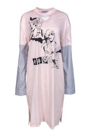 Current Boutique-Prada - Light Pink T-Shirt Dress w/ Comic Print Sz M