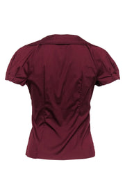 Current Boutique-Prada - Maroon Fitted Scoop Neck Blouse Sz 6