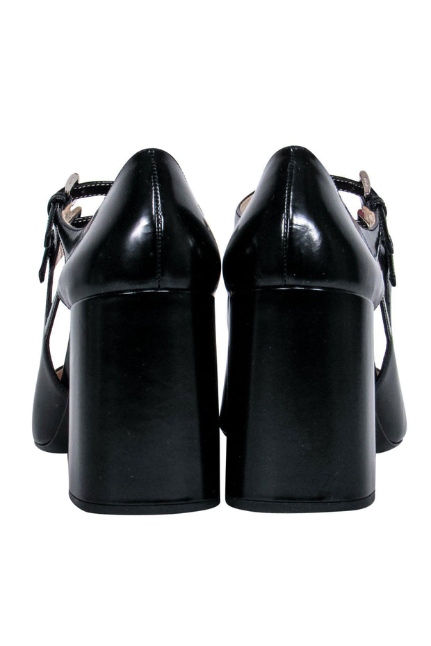 Current Boutique-Prada - Patent Leather Black Double Strap Mary Jane Pumps Sz 10