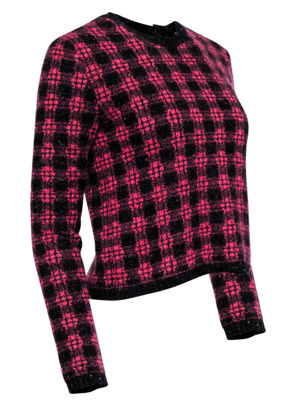 Current Boutique-Prada - Pink & Black Plaid Knit Sweater Sz 6