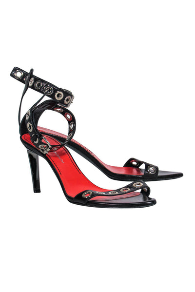 Current Boutique-Proenza Schouler - Black Leather Strappy Sandals w/ Grommets Sz 8