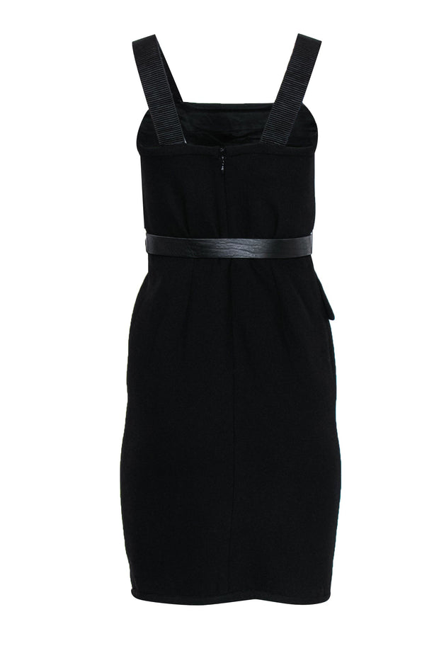 Current Boutique-Proenza Schouler - Black Wool Belted Dress Sz 2