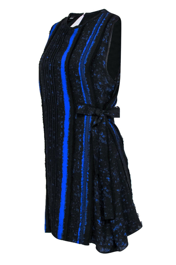 Current Boutique-Proenza Schouler - Cobalt and Black Sleeveless Side Tie Shift Dress Sz 10