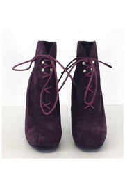 Current Boutique-Proenza Schouler - Purple Suede Lace-Up Booties Sz 6