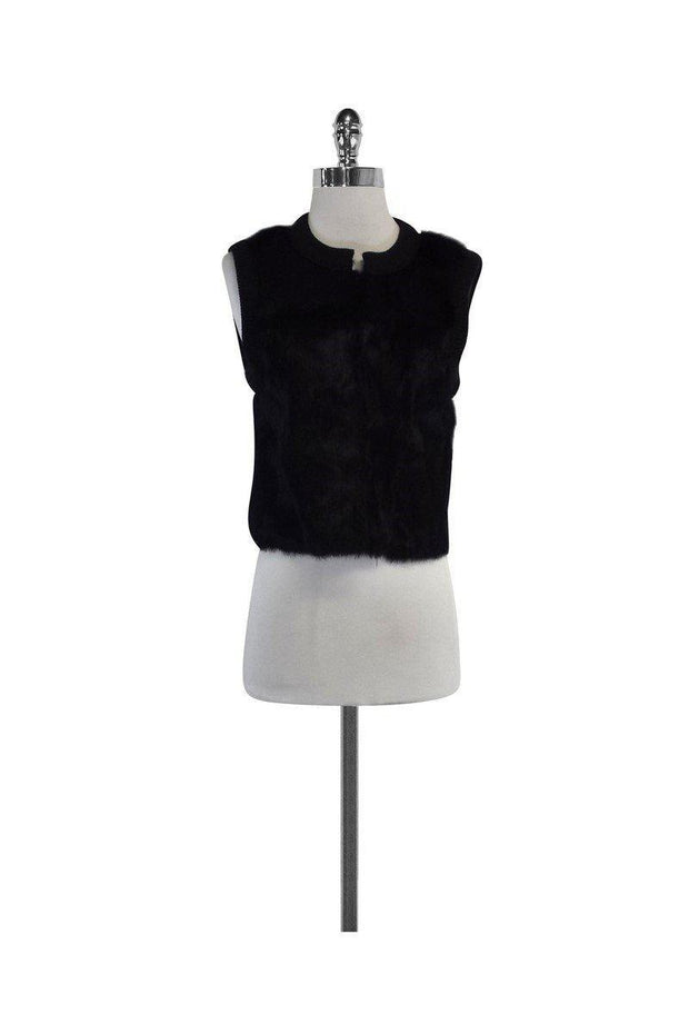 Current Boutique-Quinn - Louisa Black Fur Vest Sz S